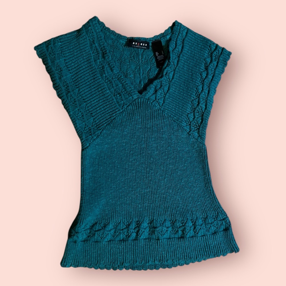 Joey From Dawson Creek Called Teal Knit Sleeveless Top